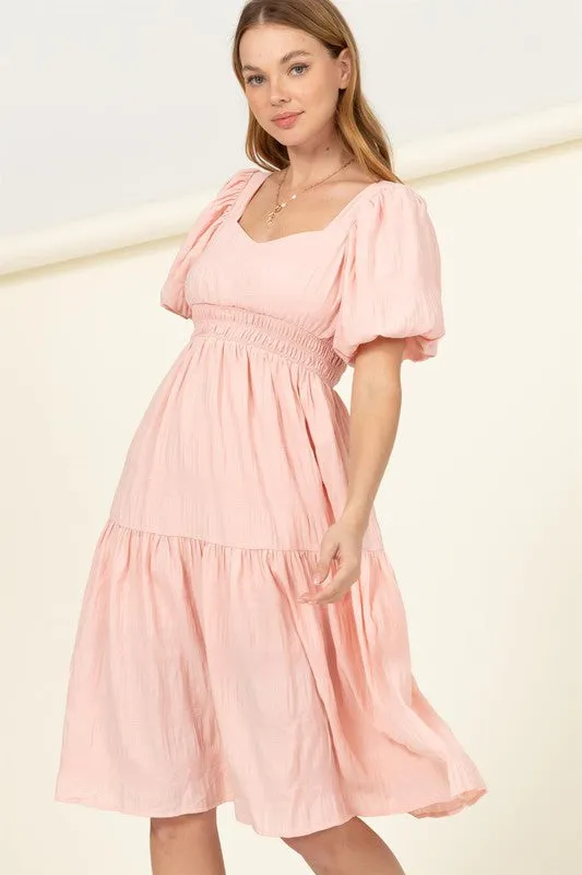HYFVE Find Me Again Tiered Midi Dress