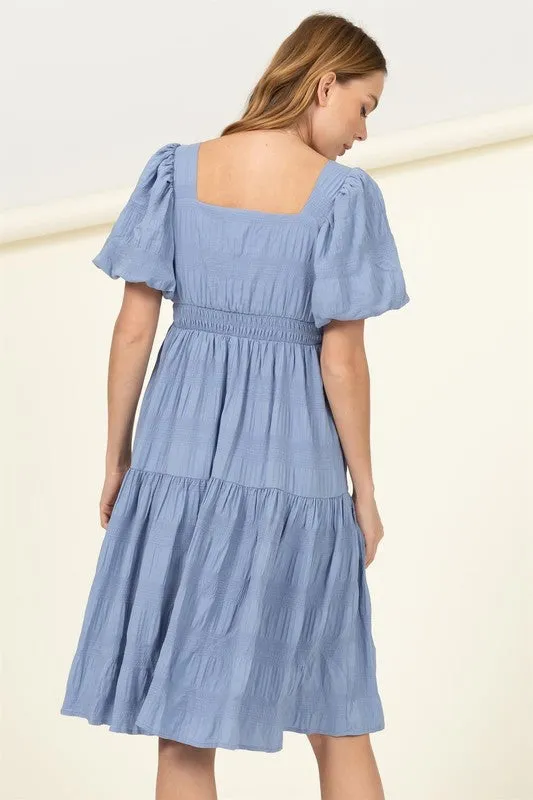 HYFVE Find Me Again Tiered Midi Dress