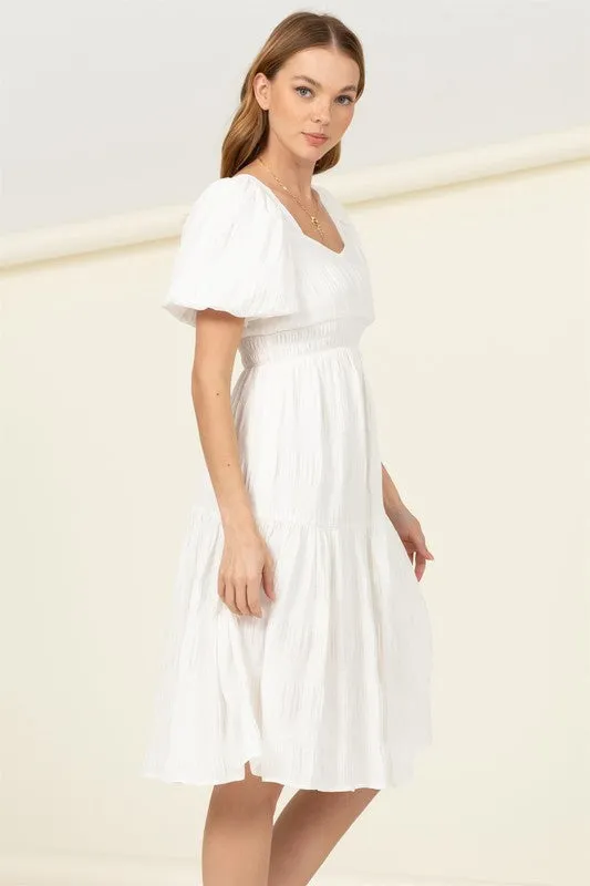 HYFVE Find Me Again Tiered Midi Dress