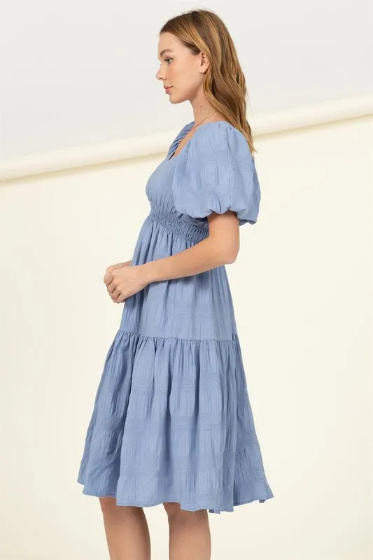 HYFVE Find Me Again Tiered Midi Dress