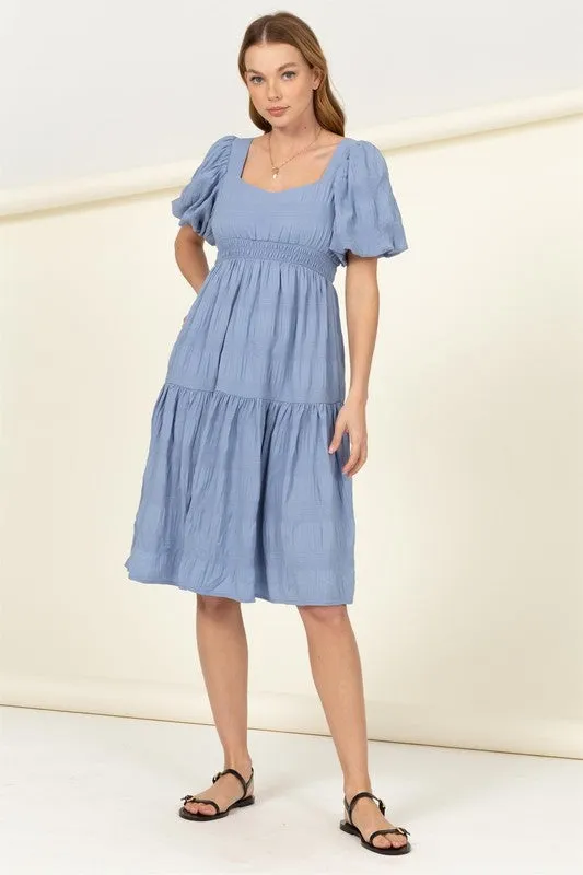 HYFVE Find Me Again Tiered Midi Dress