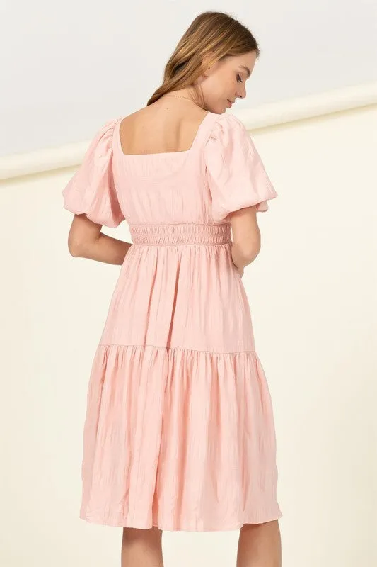 HYFVE Find Me Again Tiered Midi Dress