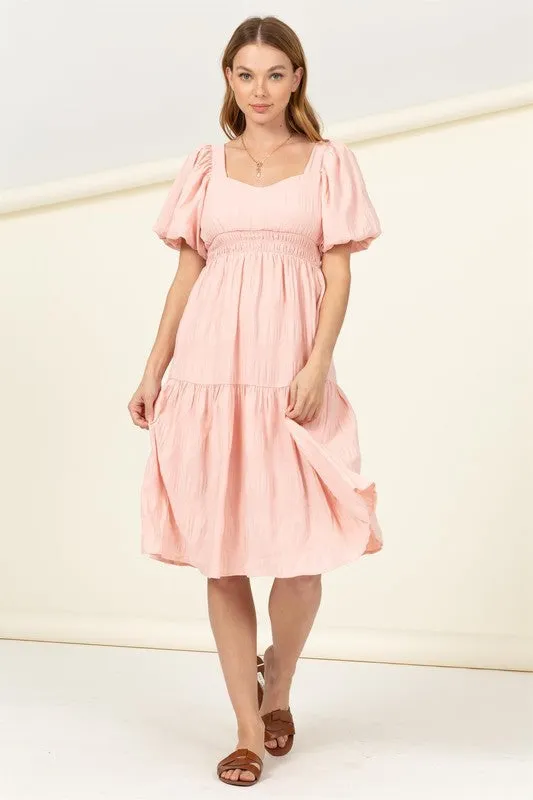 HYFVE Find Me Again Tiered Midi Dress