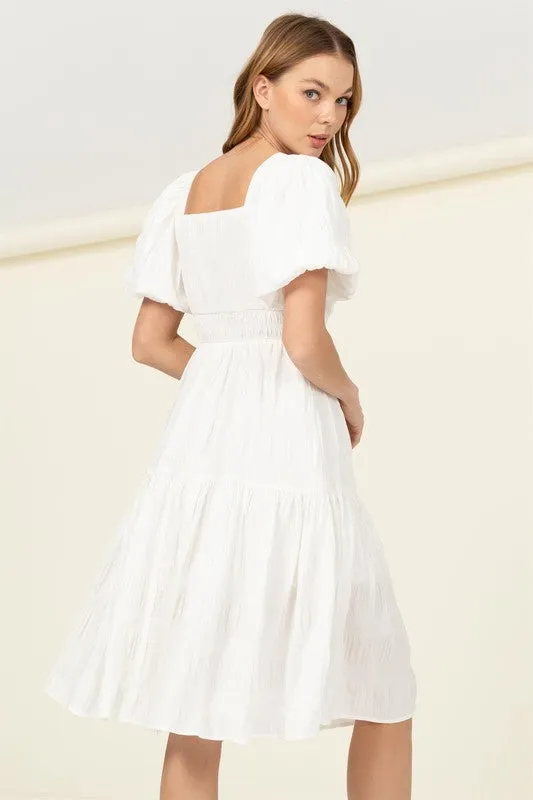 HYFVE Find Me Again Tiered Midi Dress