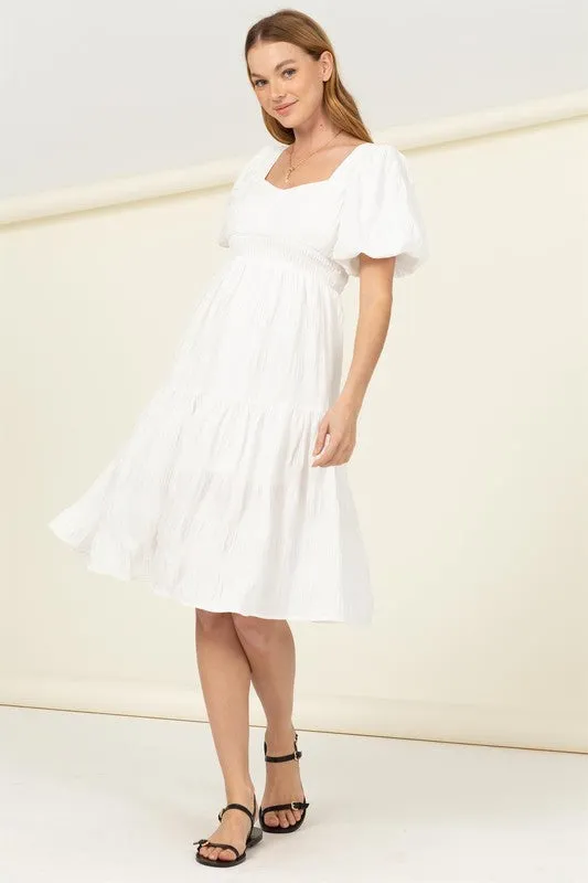 HYFVE Find Me Again Tiered Midi Dress