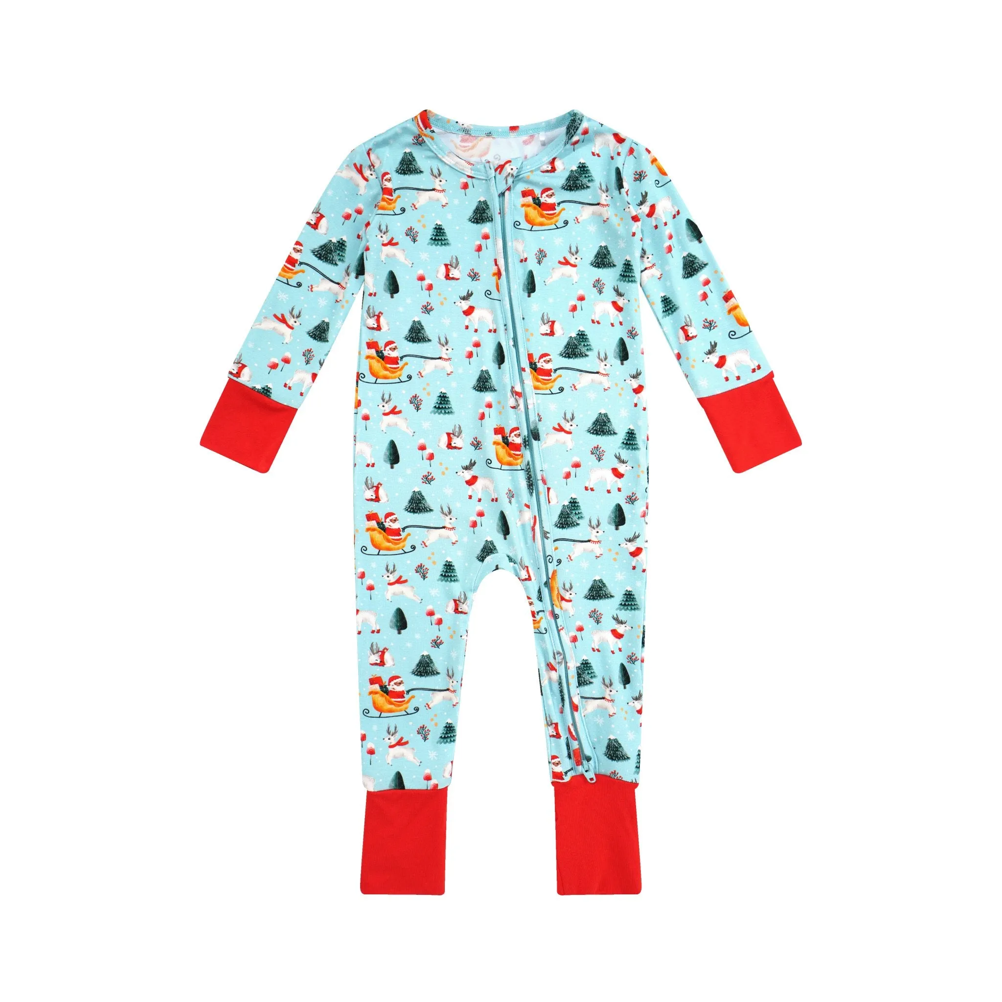 Infant Dark Santa Bamboo Romper
