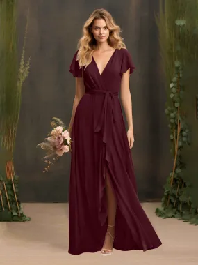 Kimberly Airy Pleated Corset Back Chiffon Dresses