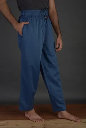 L.A finished Ocean blue slub Woven Pajama (100% Cotton)