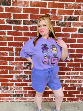 Lavender Relaxed Cotton Shorts