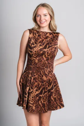 Leopard skater dress brown/black