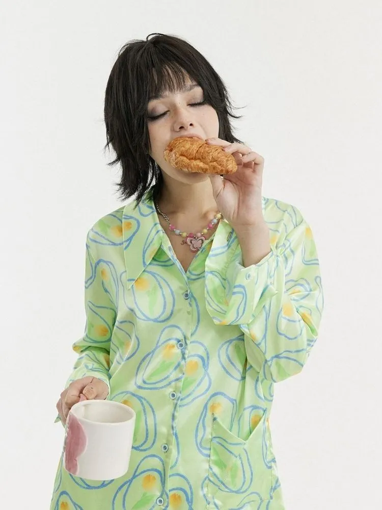Light green tulip pajamas【s0000003089】