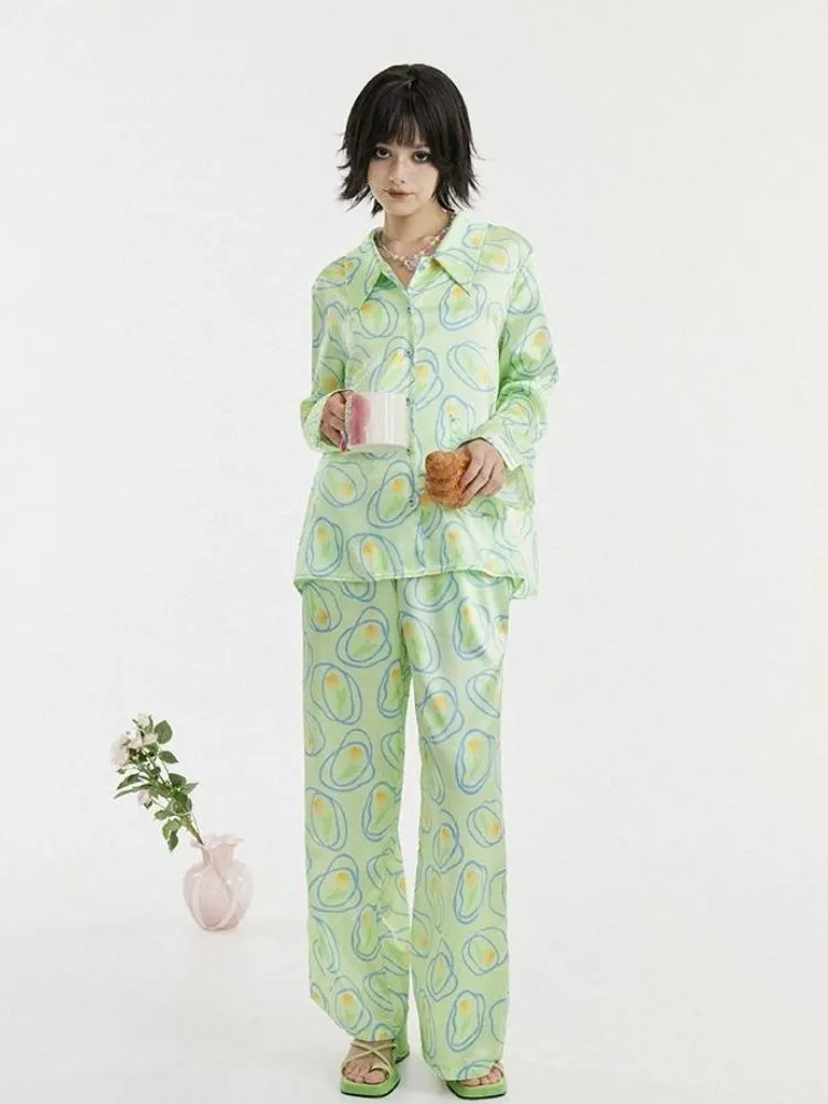 Light green tulip pajamas【s0000003089】