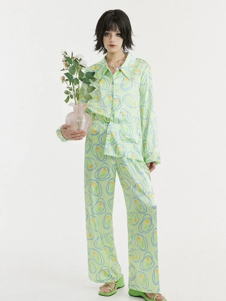 Light green tulip pajamas【s0000003089】