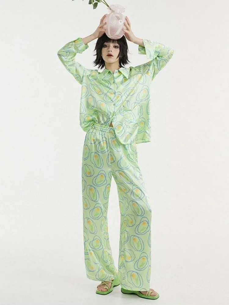 Light green tulip pajamas【s0000003089】