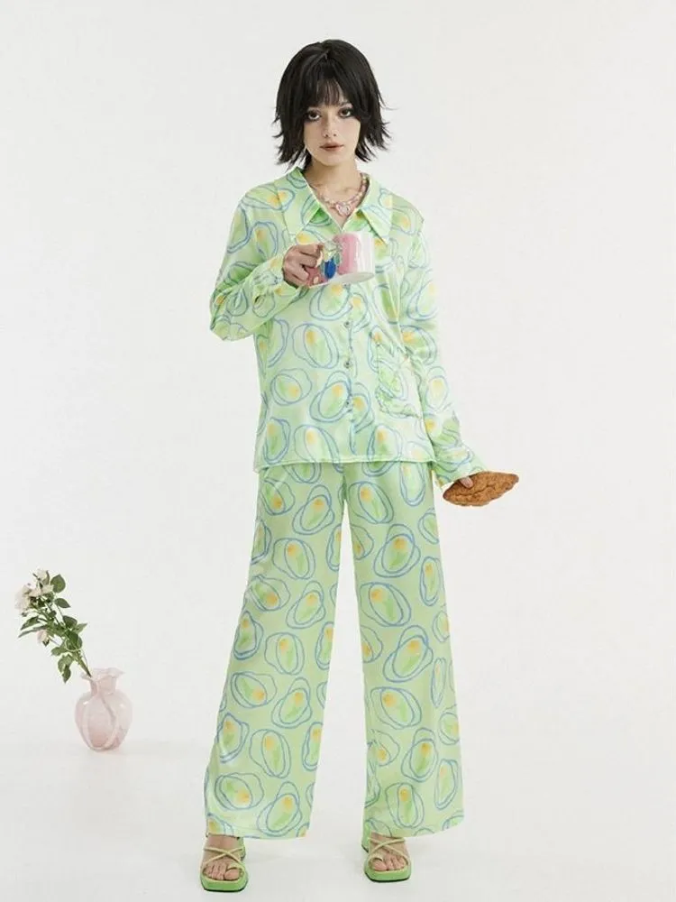 Light green tulip pajamas【s0000003089】