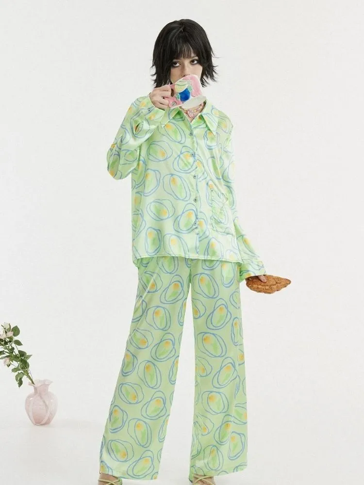 Light green tulip pajamas【s0000003089】