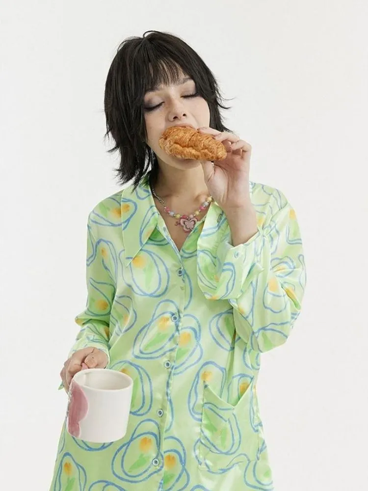Light green tulip pajamas【s0000003089】