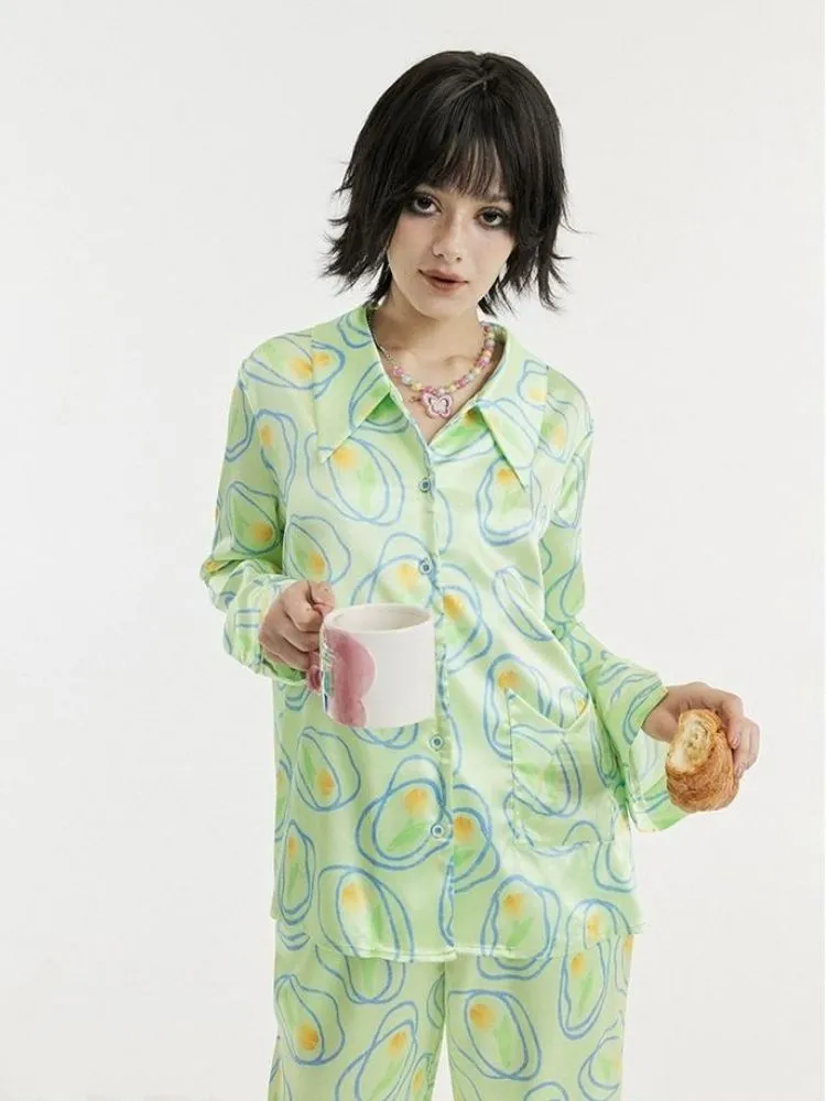 Light green tulip pajamas【s0000003089】