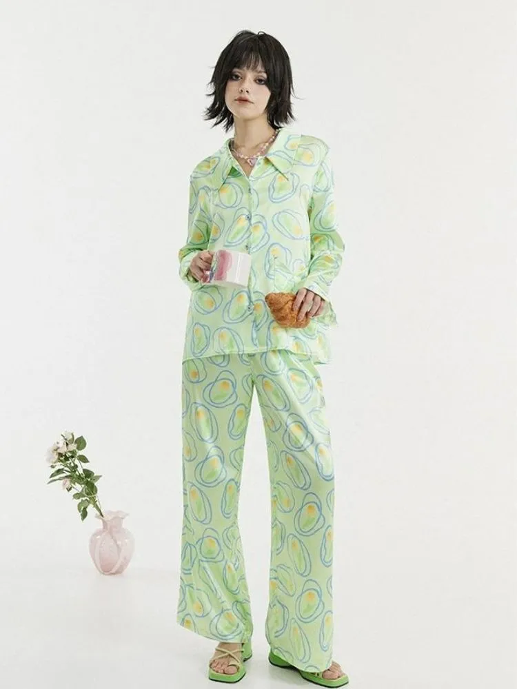 Light green tulip pajamas【s0000003089】