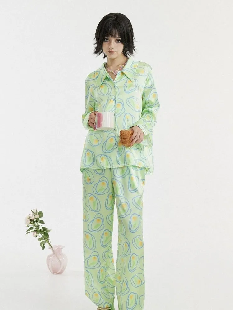 Light green tulip pajamas【s0000003089】