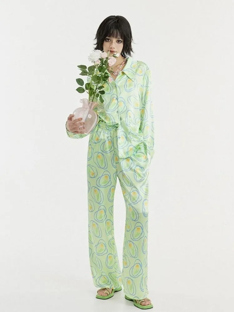 Light green tulip pajamas【s0000003089】