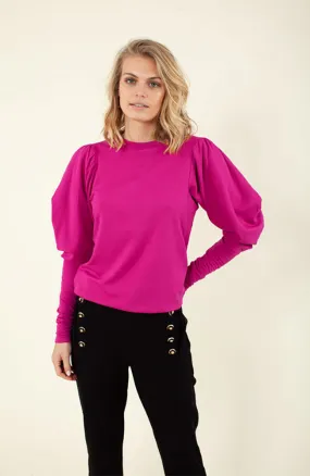 Long Sleeve Solid Top Magenta