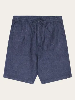 Loose Linen shorts - Yarndyed - Total Eclipse