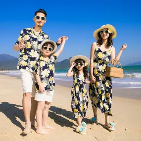 Men's And Women's Hawaiian Shirt Dress Flower Print