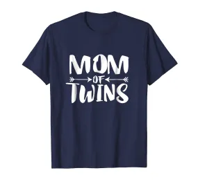 Mom Of Twins T-Shirt Mother Pregnant Announcement Gift