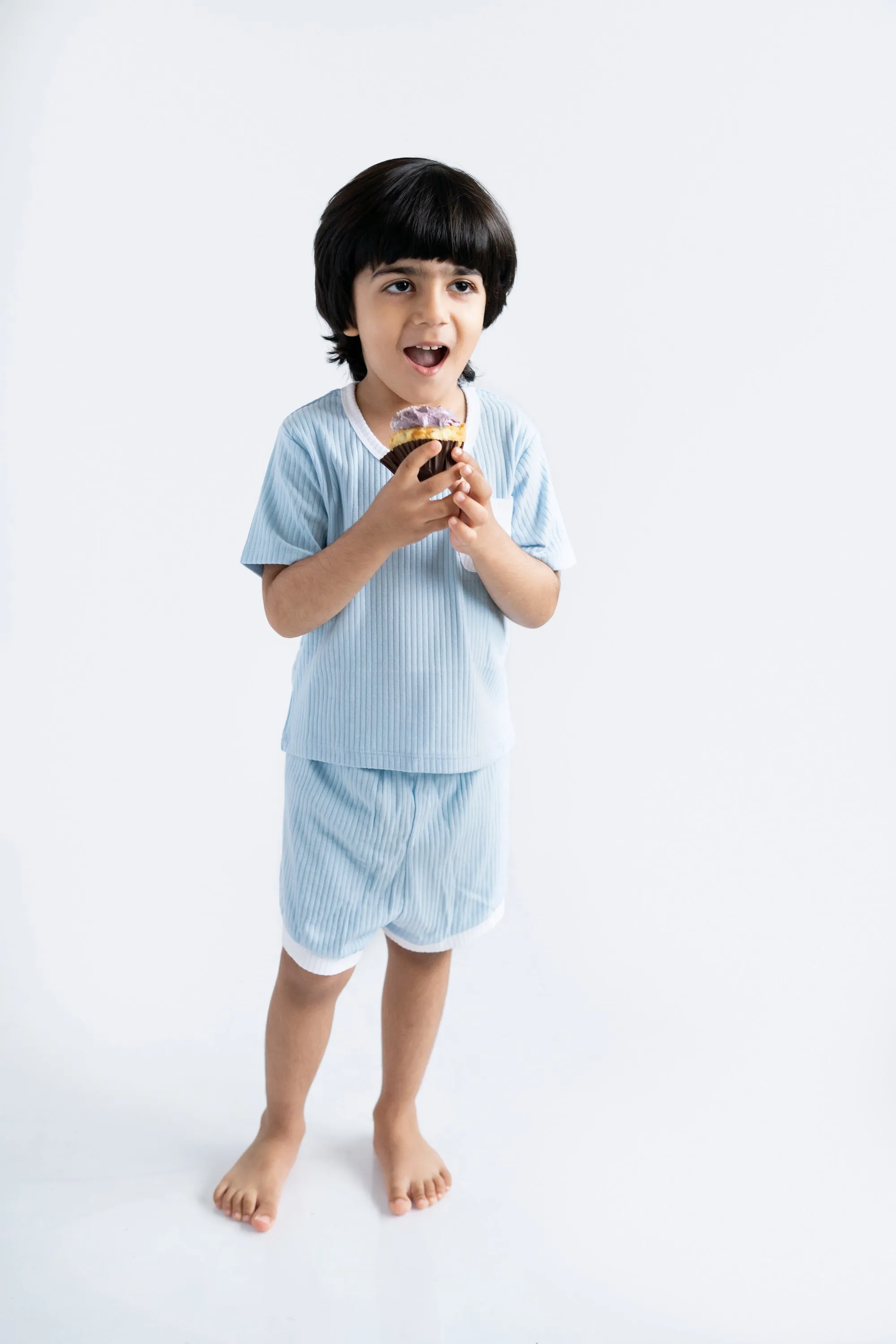 Pack of 3 Ribbed Top & Shorts Sets