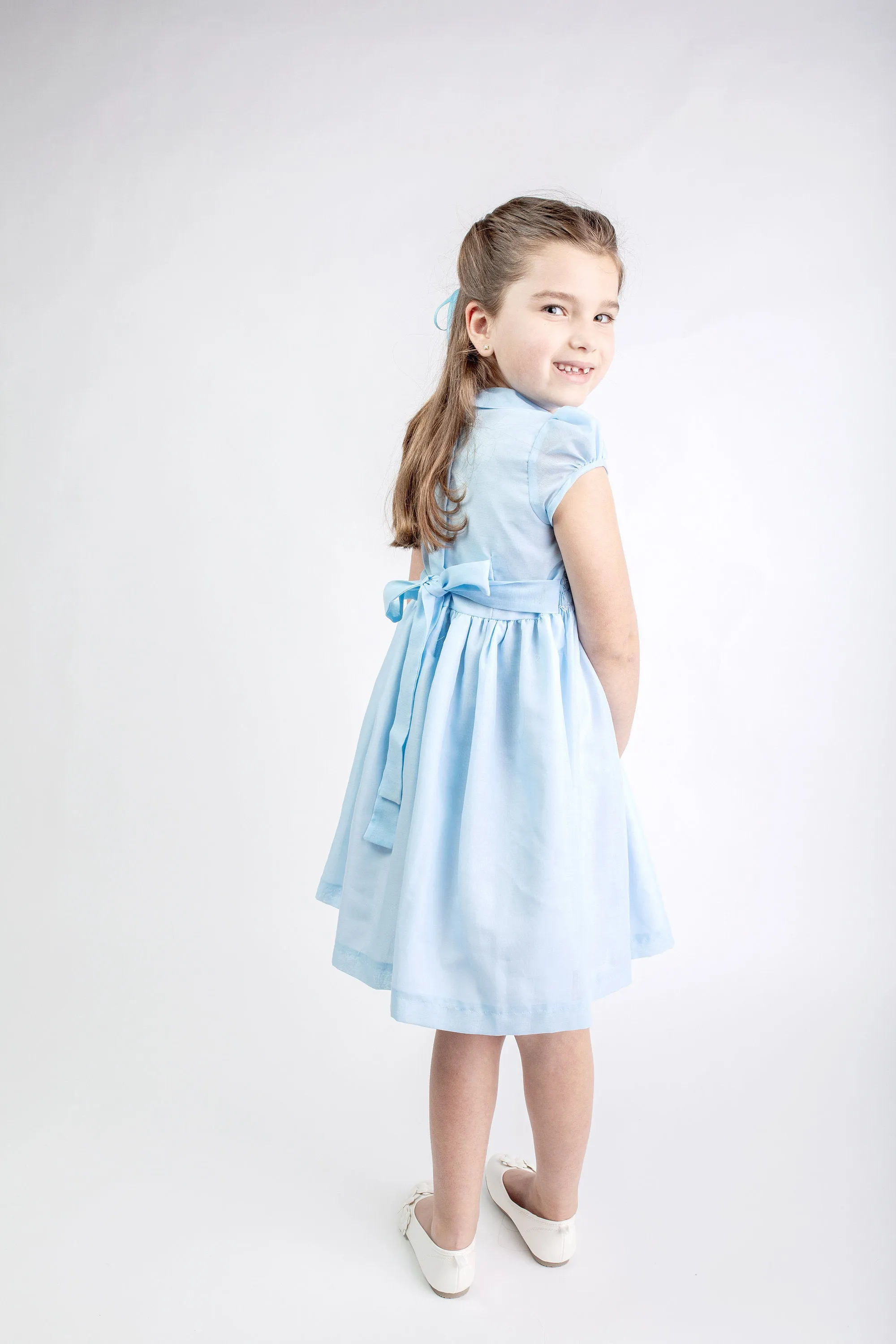 Pastel Blue Matching Sister Dresses, Flower Girl Dresses, Smocked dresses, Baby Dresses, Girl Dresses