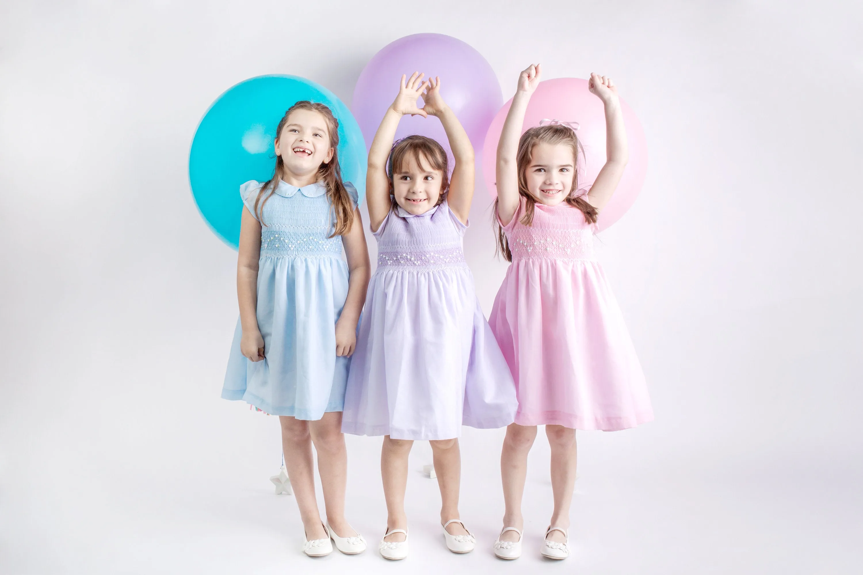 Pastel Blue Matching Sister Dresses, Flower Girl Dresses, Smocked dresses, Baby Dresses, Girl Dresses