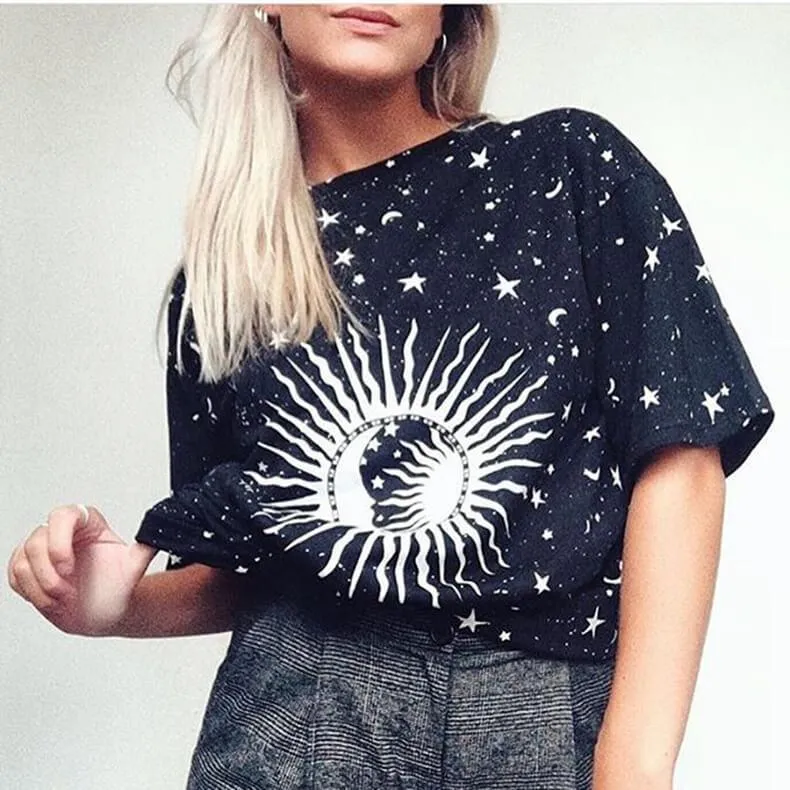 Print Loose Short Sleeves T-shirt