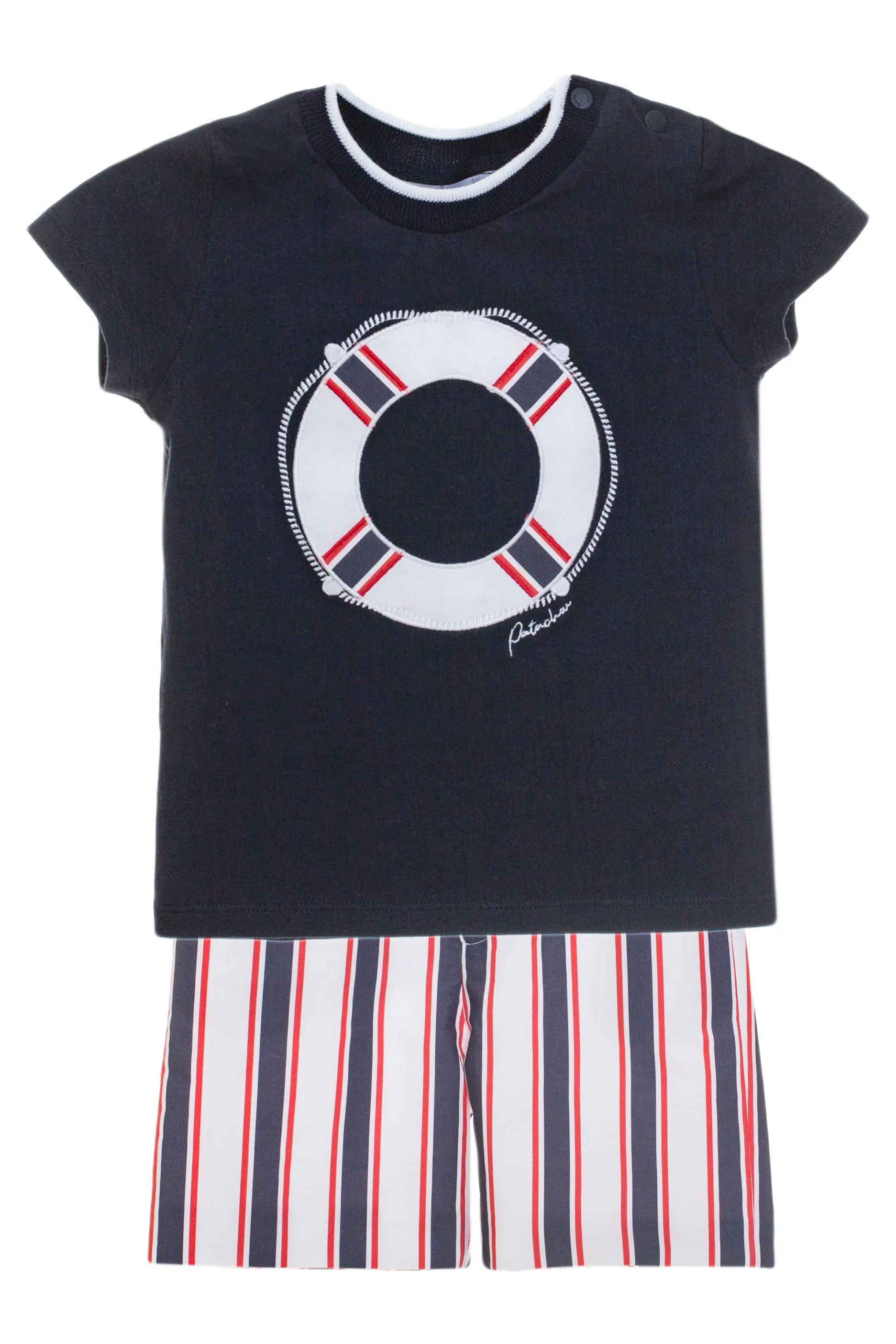 "Preston" Navy T-Shirt & Striped Shorts