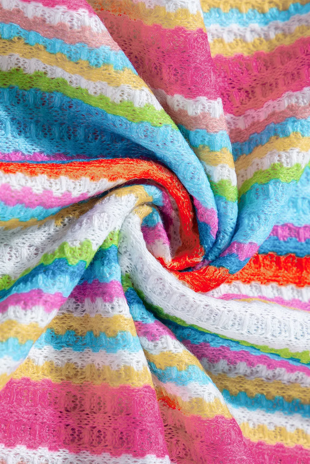 Rainbow Knit Button Tank Top