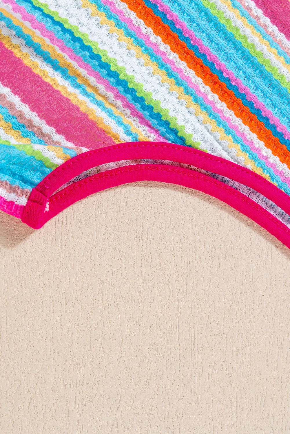 Rainbow Knit Button Tank Top