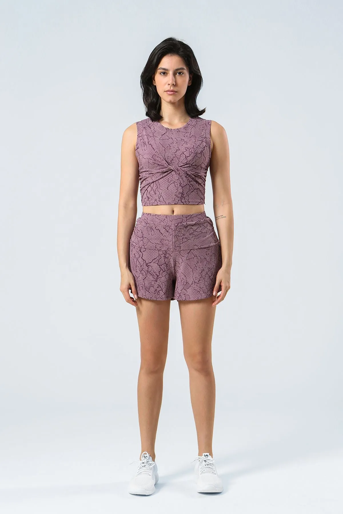 Ribbed Tank Top and Shorts Athleisure Set