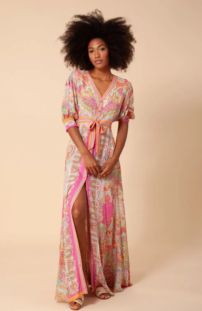 Short Sleeve Maxi Dress in Pink