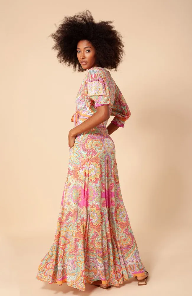 Short Sleeve Maxi Dress in Pink