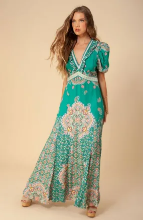 Short Sleeve Maxi Dress Teal