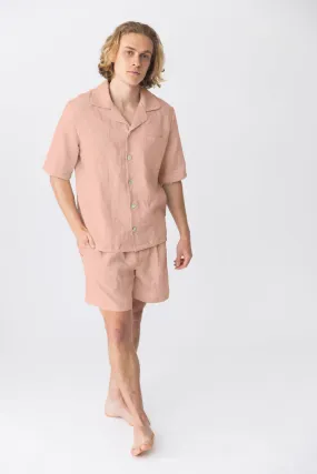 Short-sleeved linen pajamas nude - Emanuel