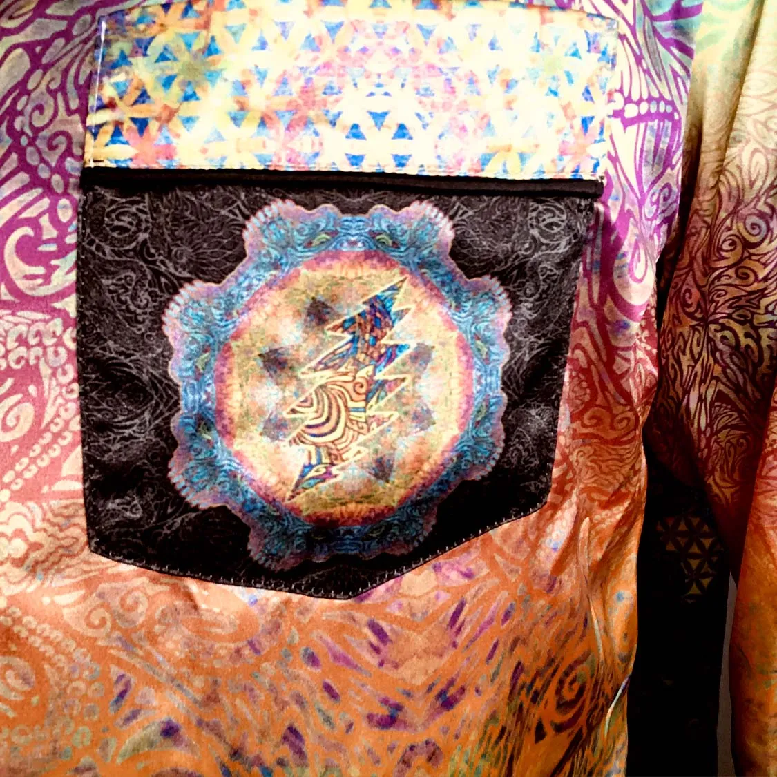 Stealie Tie-Die Men's Satin Lounge Suit