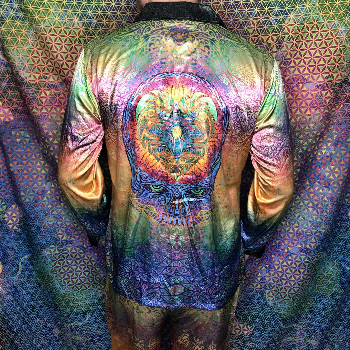 Stealie Tie-Die Men's Satin Lounge Suit