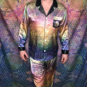 Stealie Tie-Die Men's Satin Lounge Suit