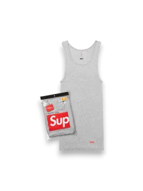 Supreme Hanes Tagless Tank Tops Heather Grey
