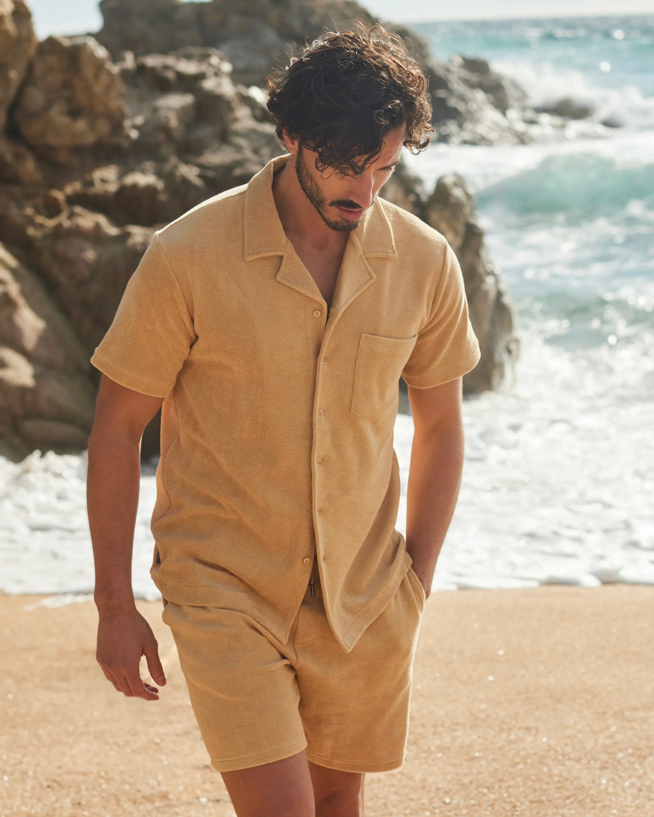 Terry Short Sleeve Shirt Caramel