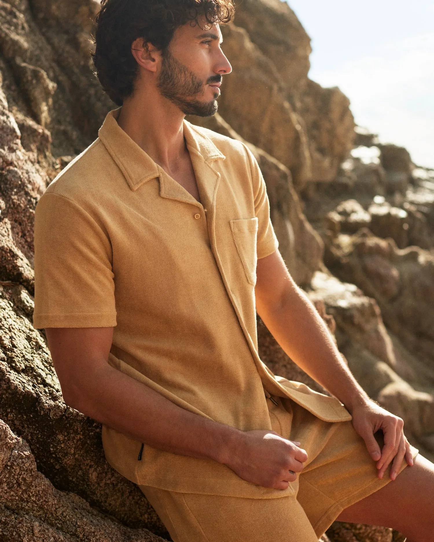 Terry Short Sleeve Shirt Caramel