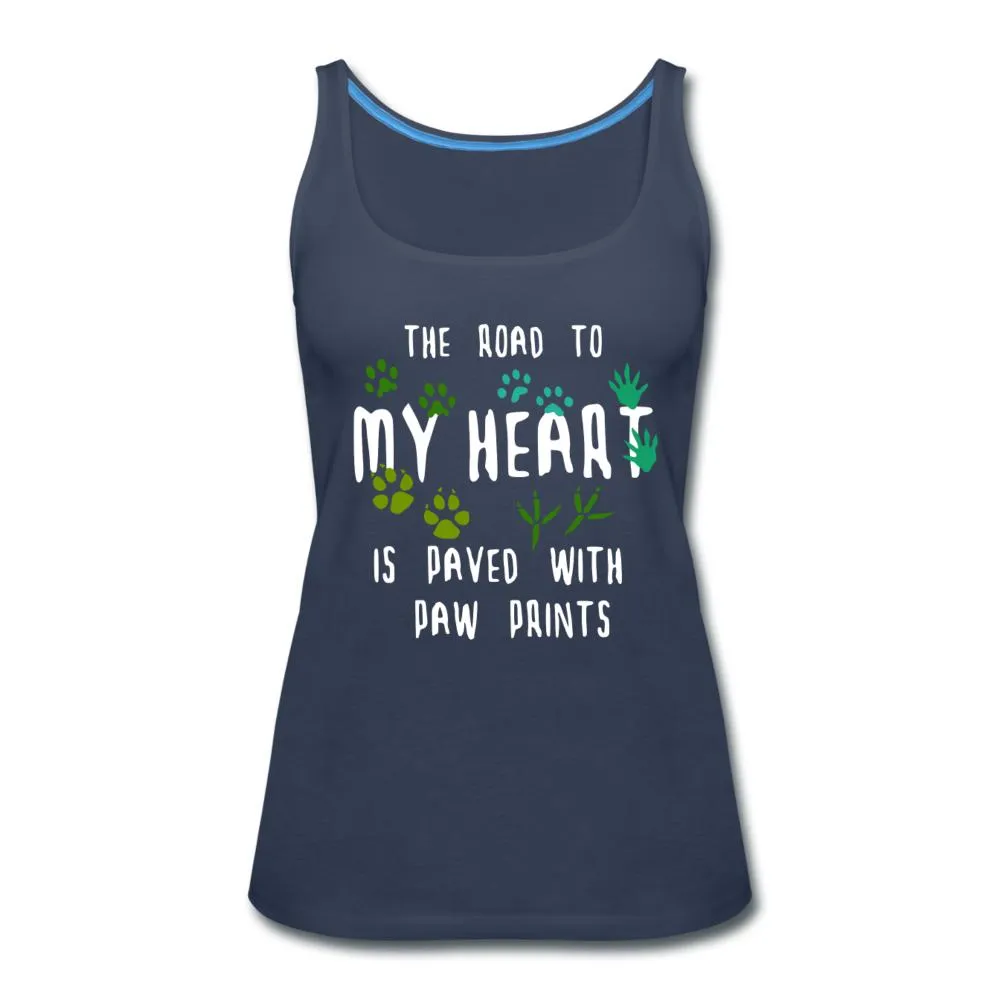 The road to my heart is paved with paw prints Women's Tank Top