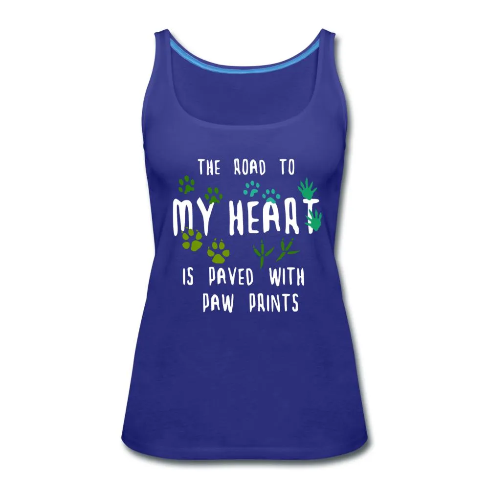 The road to my heart is paved with paw prints Women's Tank Top