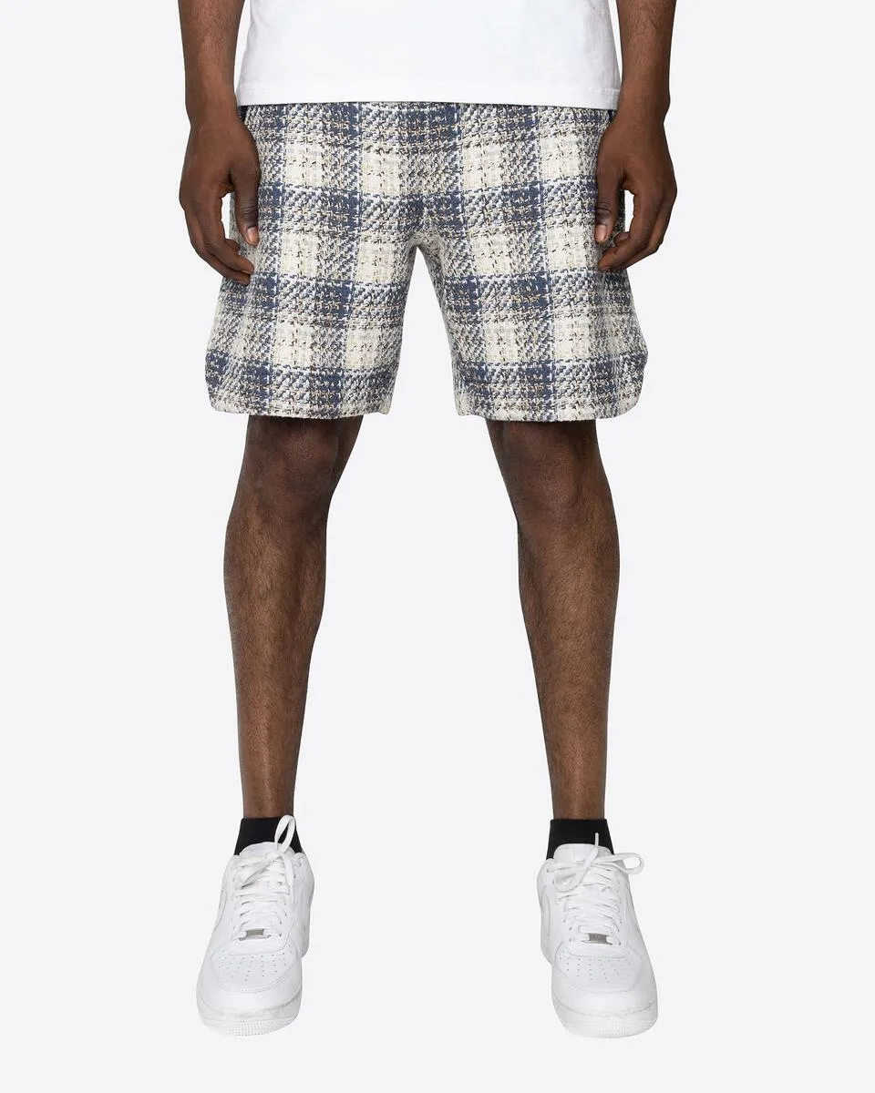 Tweed Trucker Shorts - Blue